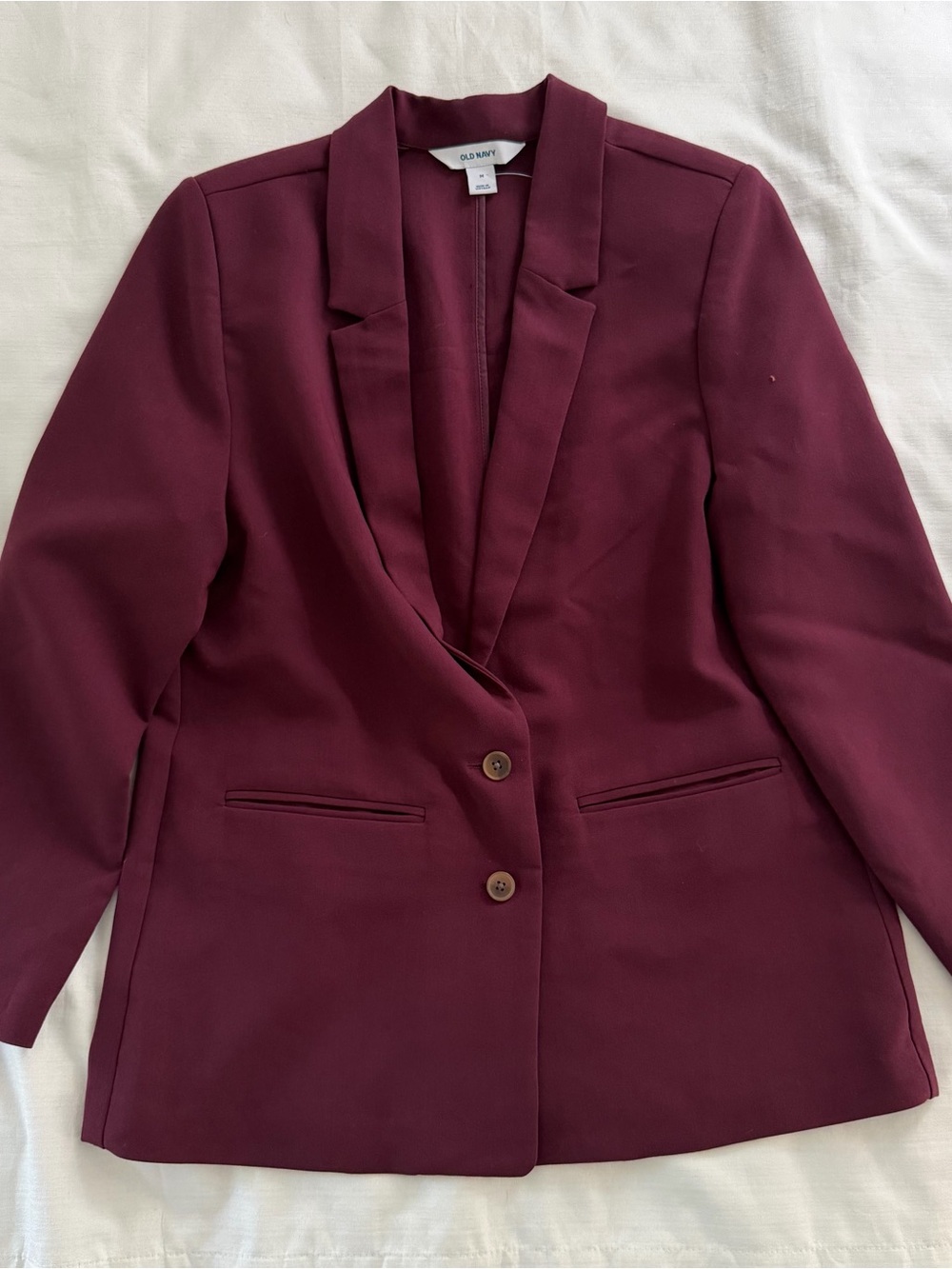Old navy maroon oversized blazer with buttons size women’s medium